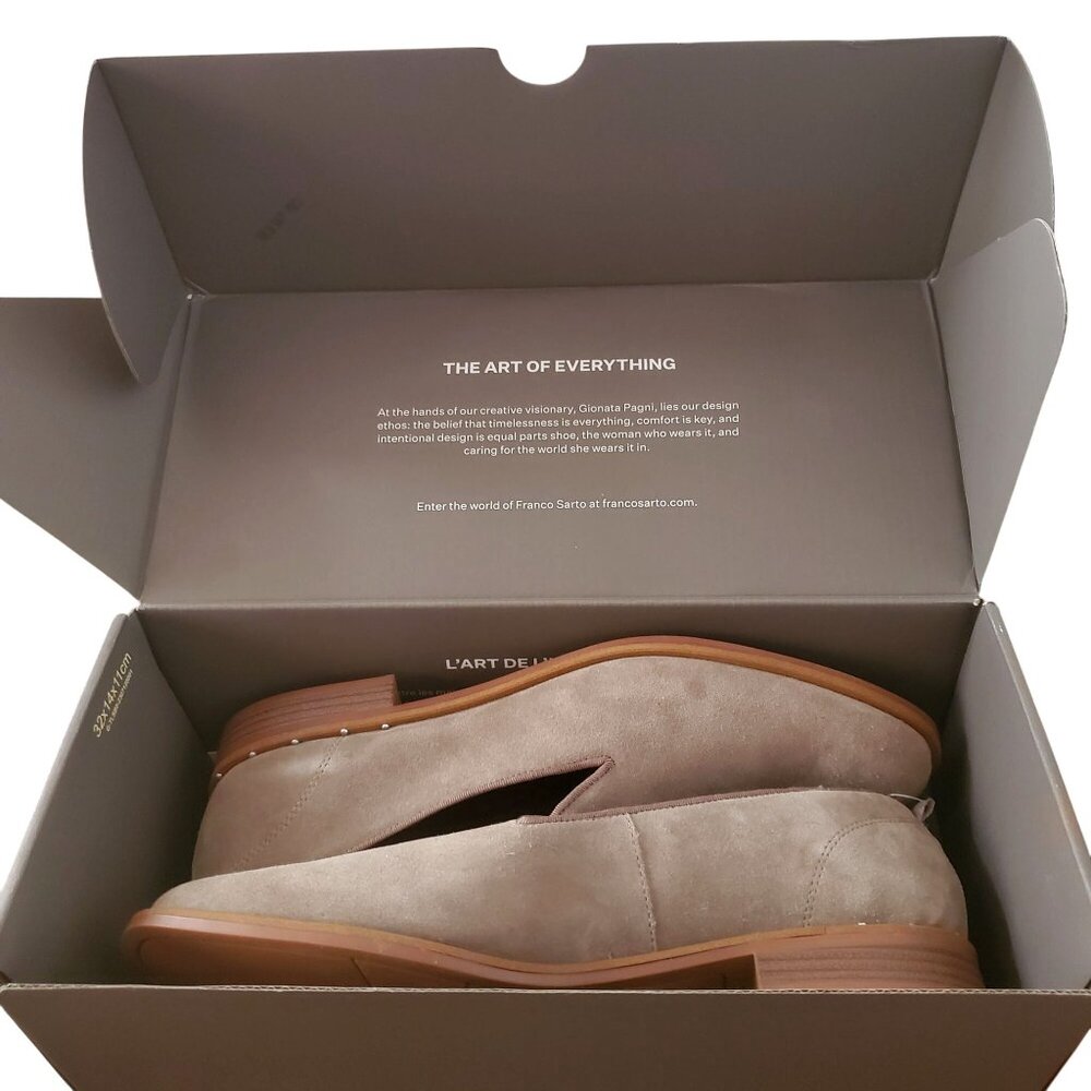Franco Sarto Womens 10 Jeena Loafer Suede Leather Slip-on Shoes Classic Beige - Picture 3 of 10
